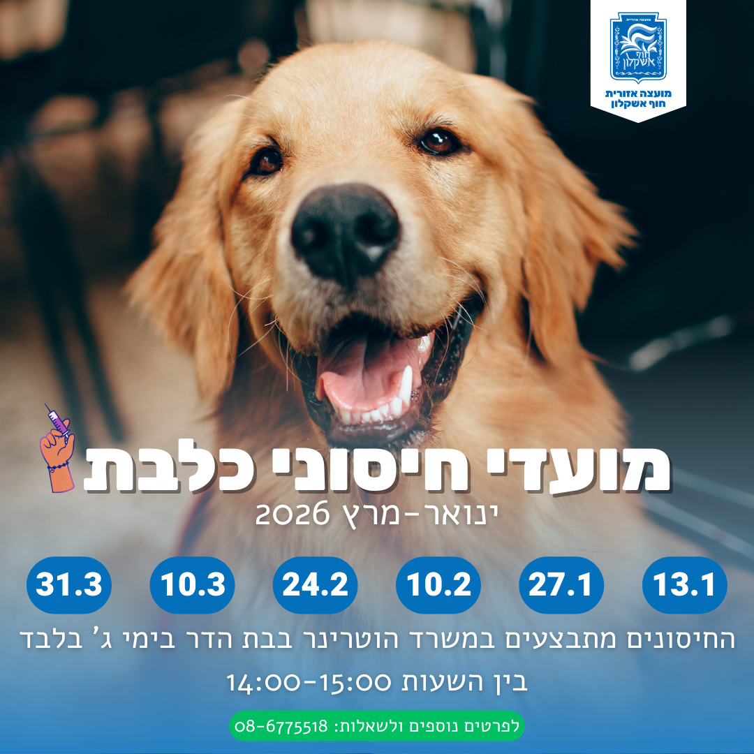 חיסוני כלבת ינואר-מרץ 2026